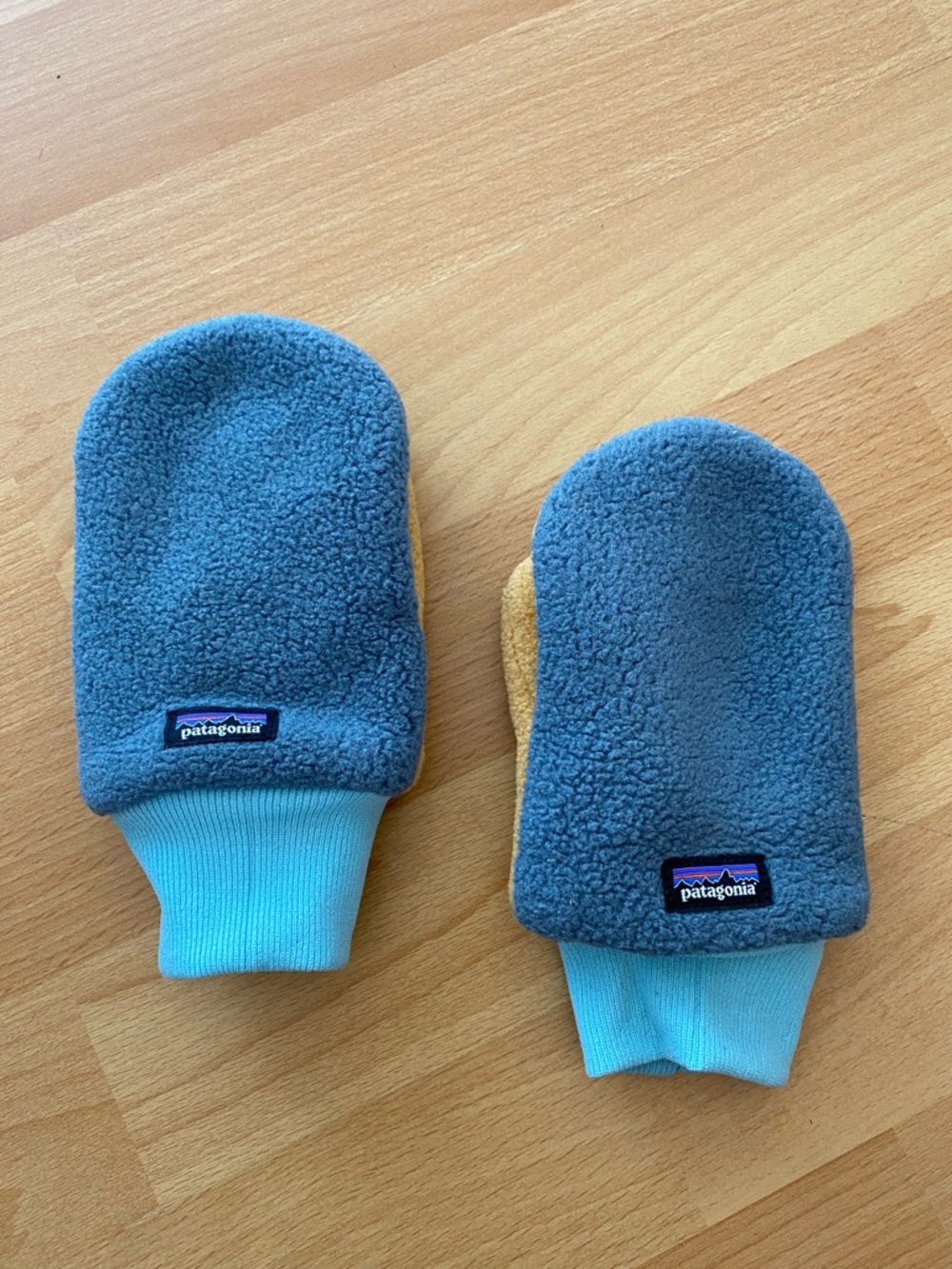 Patagonia Kids Blue Fleece Mittens 2T-5T